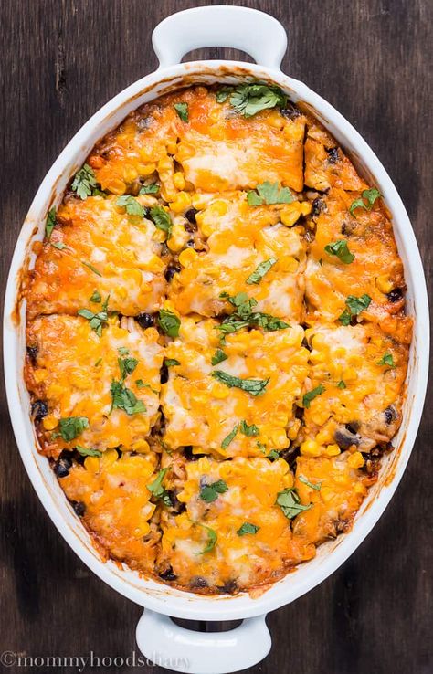 Mexican Rice And Beans, Bean Enchilada Casserole, Enchilada Rice, Cheesy Enchiladas, Bean Enchiladas, Bruschetta Ingredients, Top Chicken Recipes, Brown Rice Recipes, Rice And Beans