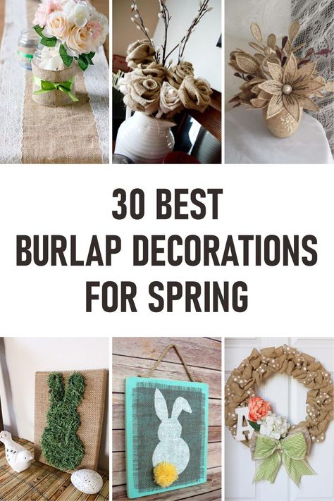 You can find many ideas for using burlap in your home. In order to the spring season, you can use burlap to make some decorative items or spring ornaments. Some spring wreaths and garlands can be made with this versatile material. #springburlapdecorations #springdecorideas #burlapideas #burlapdecorations Spring Garland, Spring Outdoor Decor, Burlap Easter Wreath, Burlap Bunny, Bunny Wall Art, Spring Banner, Burlap Canvas, Outdoor Deco, Burlap Decor