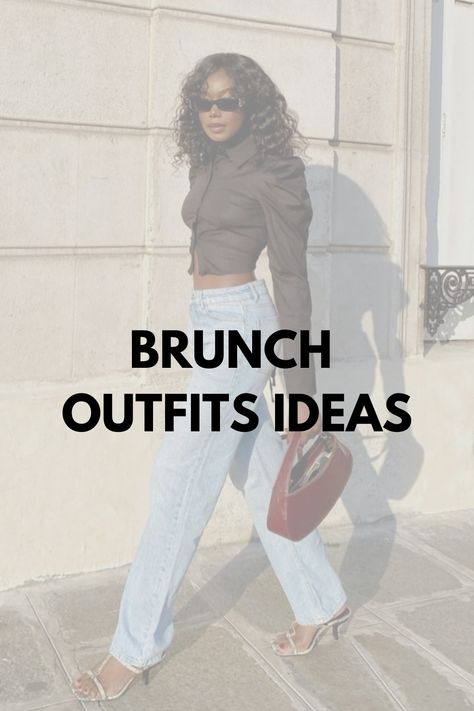 Day Time Drinks Outfit, Outfits Ideas For Brunch, Day Drinks Outfit Spring, Hot Brunch Outfits, Brunch Outfit Jeans Heels, Fancy Breakfast Outfit, Office Brunch Outfit, Brunch Outfit Inspiration, Friday Lunch Outfit