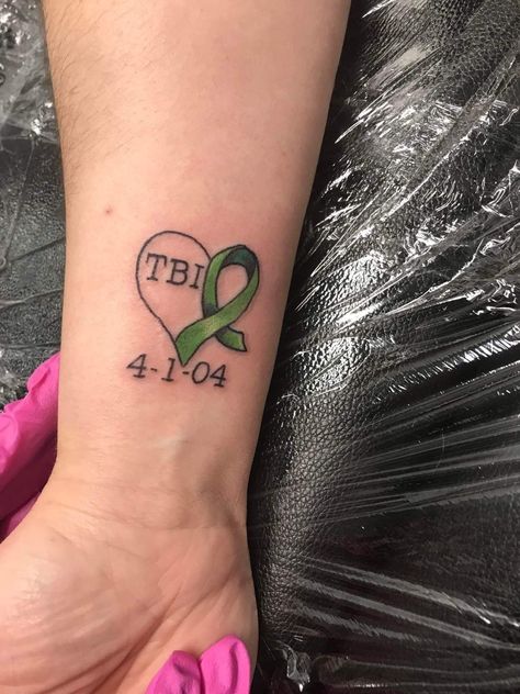 Brain Injuries Tattoo, Traumatic Brain Injuries Tattoo, Tbi Tattoo Ideas, Brain Surgery Tattoo, Survivor Tattoos, Summer Tattoos, Survivor Tattoo, Ribbon Tattoos, Summer Tattoo