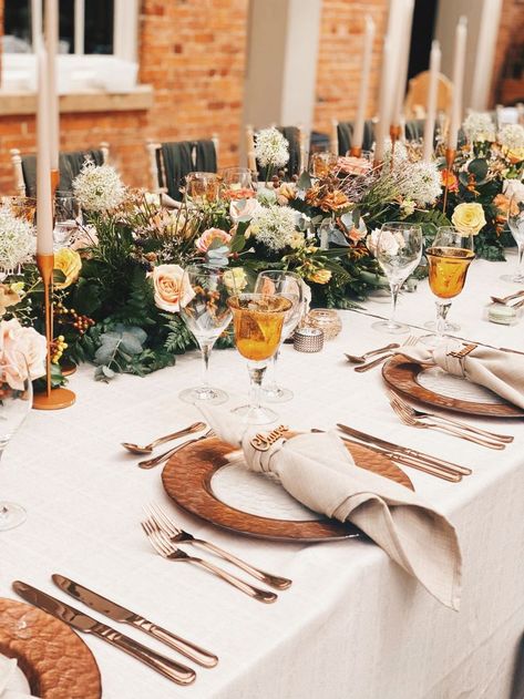 Copper wedding decor