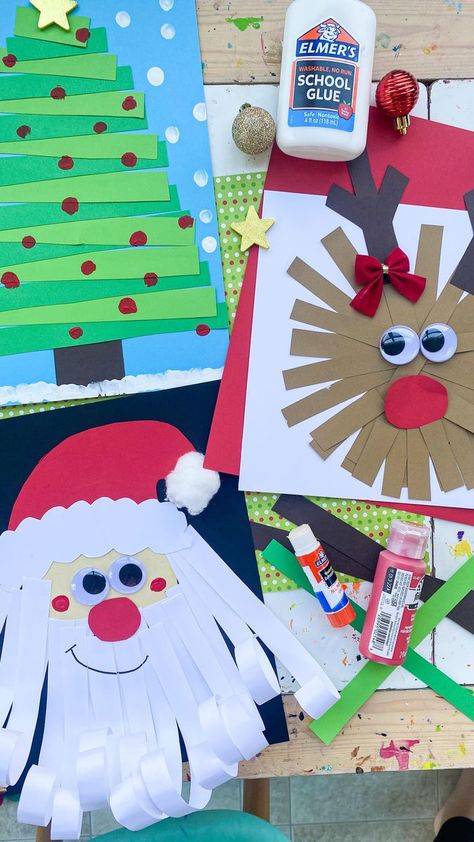 1M views · 3.6K shares | Paper Strip Crafts🎄 follow @abcdeelearning for more kids crafts | Deena Keller | Jackson 5 · Santa Claus Is Coming To Town Paper Strip Crafts, Xmas Card Craft, Christmas Countdown Crafts, Santa Claus Crafts, Christmas Art For Kids, Preschool Christmas Crafts, Santa Crafts, Christmas Arts And Crafts, Crafts For Seniors