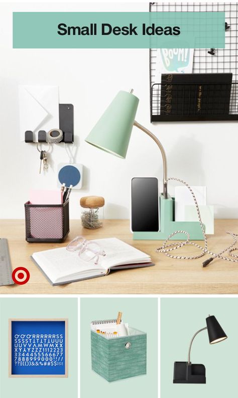 Meet the must-have lamp that keeps your pens & papers organized, phone charged & workspace awake. Small Desk Ideas, Organized Phone, Target Office, Office Necessities, College Necessities, Dorm Room Styles, Cubicle Decor Office, Diy Gallery Wall, Office Decor Professional