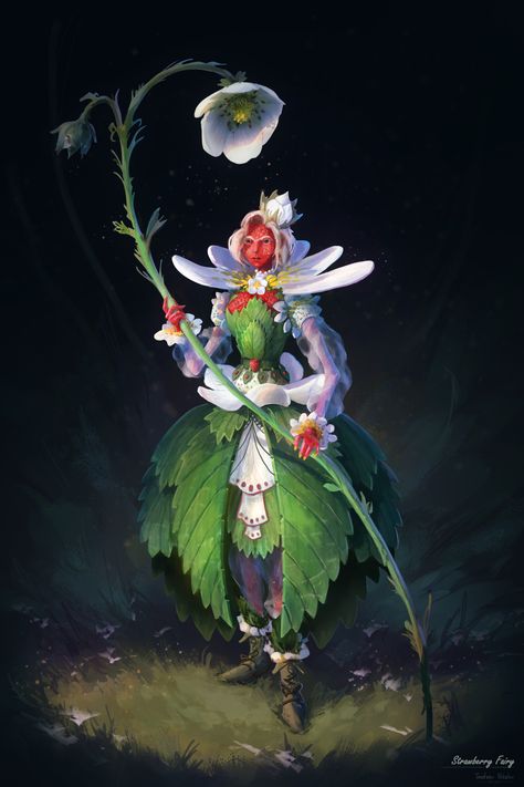 Strawberry fairy, Nikolay Timofeev Character Concept Design, Strawberry Fairy, New Knowledge, Very Grateful, On My Own, Landscape Artist, To Study, Source Of Inspiration, Character Concept