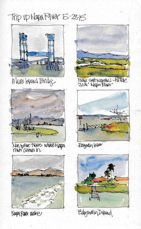 gus mcduffie on flickr NAPA RIVER Creative Drawings, Thumbnail Sketches, Travel Sketchbook, Watercolor Journal, Artist Sketchbook, Sketchbook Art Journal, Travel Sketches, Watercolor Sketchbook, Urban Sketchers