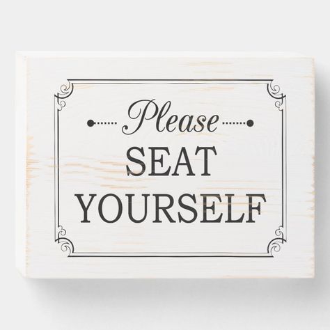 Please Seat Yourself Funny Vintage Bathroom Wooden Box Sign  Zazzle Bathroom Signs Funny, Please Seat Yourself, Funny Kitchen Signs, Signs With Sayings, Toilet Humor, Rustic Wooden Sign, Funny Bathroom Signs, Bathroom Sign, Kitchen Humor