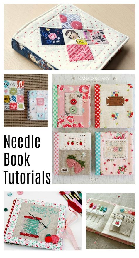 Handmade Needle Book tutorials - perfect gift for a friend who sews فن النسيج, Sew Ins, Needle Cases, Needle Book, Needle Case, Fabric Book, Sewing Projects For Beginners, Love Sewing, Sewing Gifts