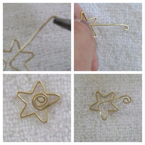 Transformation of a paper clip earring part 4. ~ Forming a spiral with the other end of the paper clip Paper Clip Earring, Paper Clip Jewelry, Paper Clip Earrings, Homemade Jewellery, Ideas Pulseras, Paperclip Crafts, Adopt Idea, Fake Earrings, Clip Earring