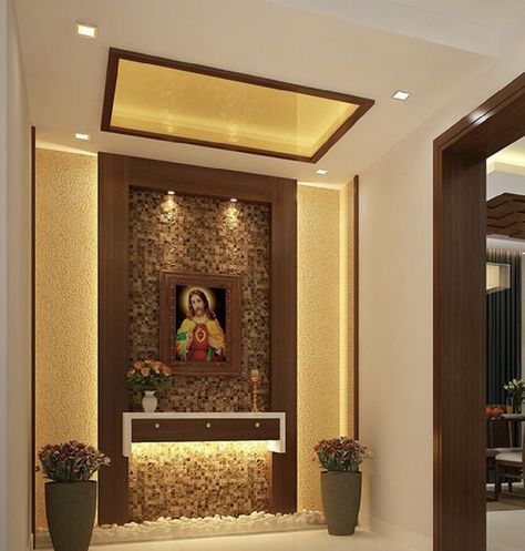 Altar Design Home, Home Altar Catholic, Altar Ideas, Altar Design, Temple Design For Home, Pooja Room Door Design, Casa Country, Kerala House Design, Pooja Room Design