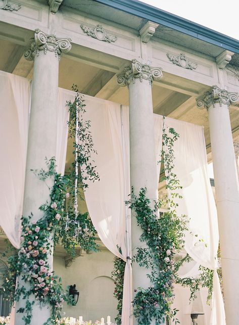 A Fantasy Garden Theme, a Perfume Bar, Purple Fleurs - This Is Whimsy Wedding Heaven. Wedding Drapery Backdrop, Hycroft Manor, Perfume Bar, Whimsy Wedding, Wedding Heaven, Wedding Drapery, Olive Wedding, Floral Arch Wedding, Fantasy Garden