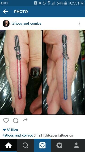 Lightsaber tatoos Lightsaber Tattoo, Ring Finger Tattoos, Star Wars Tattoo, Finger Tattoo, Ring Tattoos, Minimal Tattoo, Lightsaber, Art Ink, Finger Tattoos