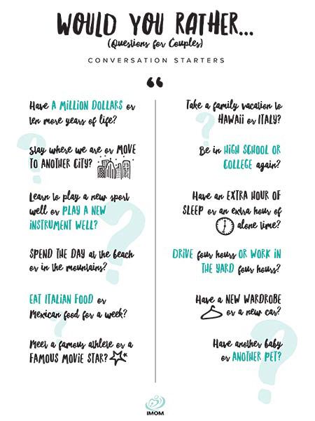 would you rather--for couples Texting Games For Couples, Questions For Couples Funny, Texting Games, Funny Would You Rather, Conversation Starters For Kids, Questions For Couples, Games For Couples, Conversation Starters For Couples, Rather Questions