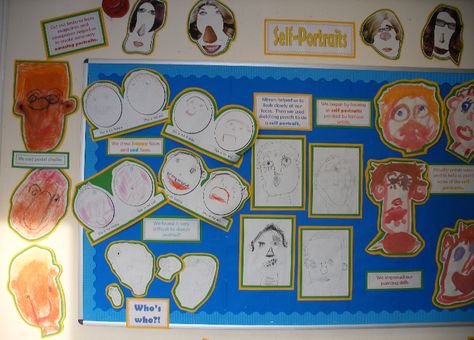 Year 1 self portraits classroom display photo - Photo gallery - SparkleBox Artist Study, Ourselves Topic, Classroom Display, Self Portraits, Group Art, Teaching Activities, Classroom Displays, Year 1, Great Ideas