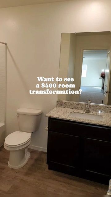 Builder Grade Powder Room Makeover, Upgrading Builder Grade Home, Diy Small Bathroom Remodel On A Budget, Builder Grade Mirror Update, Builder Grade Bathroom Makeover, Upgrade Builder Grade, Builder Grade Bathroom, Update Small Bathroom, Cheap Bathroom Makeover