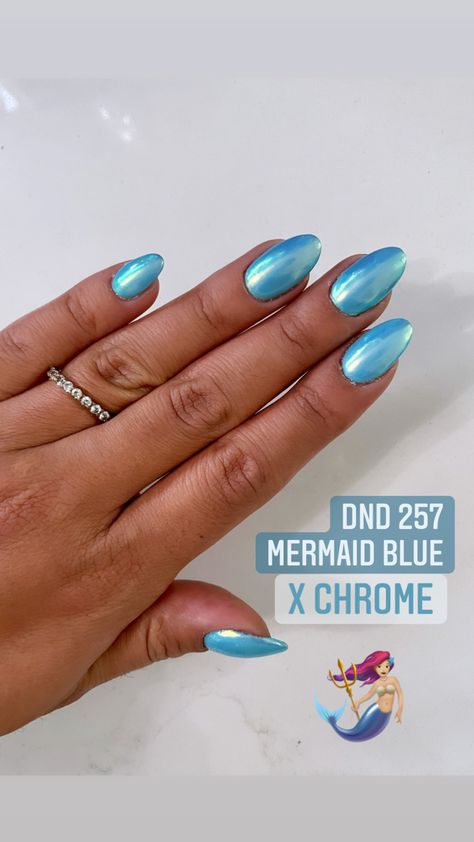 Blue Crome Nails Almond, Bright Blue Chrome Nails, Blue December Nails, Blue Crome Nails Acrylic, Crome Nails Coffin, Blue Chrome Nails Almond, Dip Chrome Nails, Teal Prom Nails, Turquoise Chrome Nails