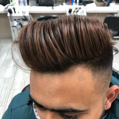 Men Hair Colour Highlight, Men’s Brown Highlights, Highlights For Men Dark Brown, Mens Hair Colour Brown, Boys Hair Colour, Brown Highlights On Black Hair Men, Hair Colour For Men Brown, Man Hair Color, Brown Hair Color Men