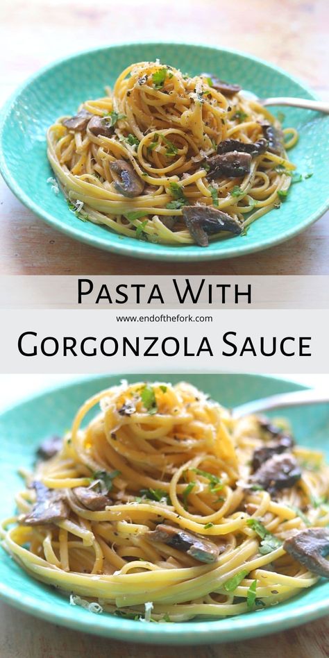 Pasta with gorgonzola sauce is rich, full of flavour and wonderful comfort food. It is super easy to prepare requiring few ingredients making it perfect for an easy weeknight dinner, date night or last minute get-togethers. #gorgonzolasauce #easypasta #Italianfood #cheesesauce Gorgonzola Pasta Sauce, Dieting Recipes, Gorgonzola Cream Sauce, Gorgonzola Recipes, Gorgonzola Pasta, Gorgonzola Sauce, Pasta Side Dishes, Butter Pasta, Vegetarian Pasta