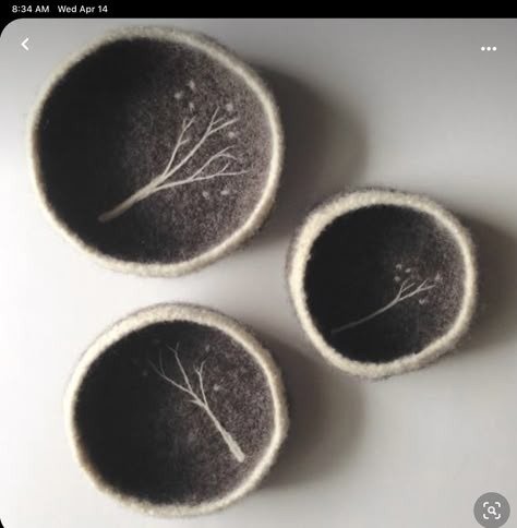 Felt Vessels, Felt Bowls, Felted Bowl, Felted Vessels, Tovad Ull, Felted Basket, Travel Tray, Felted Bowls, Felt Crafts Patterns