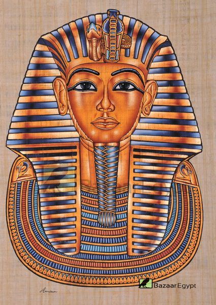 Watermelon Art Painting, Tutankhamun Mask, Egyptian Art Drawing, Mask Draw, Ancient Egypt Crafts, Ancient Egypt Projects, Egypt Crafts, Golden Mask, King Tutankhamun