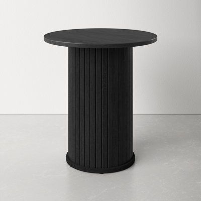 Round black coffee table