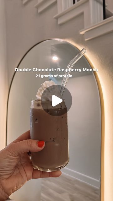 Naomi Gugliotta | Macro Coach on Instagram: "Double Chocolate Raspberry Protein Mocha 💞

This one felt fitting with Valentine’s Day approaching and I’ve always loved a raspberry chocolate combination! I think you’ll love it too. Let me know if you try it! 

Ingredients:

• Espresso (1 or 2 shot’s depending on your taste)
• 1 TBSP white chocolate raspberry creamer (I used International Delight)
• Chocolate protein shake (I used 1/2 bottle Elite Fairlife Chocolate)
*Optional- whipped cream for topping 

Directions:

Fill a cup with ice, pour espresso over, add creamer and protein shake, top with whip, ENJOY! 💗" Naomi Gugliotta, Chocolate Protein Shake, Chocolate Protein Shakes, Raspberry Chocolate, White Chocolate Raspberry, Protein Shake, Chocolate Protein, Chocolate Raspberry, Double Chocolate