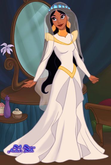 Jasmine's Wedding Dress by unicornsmile Princess Jasmine Wedding Dress, Princess Jasmine Wedding, Jasmine Wedding Dress, Jasmine Wedding, Jasmine Aladdin, Disney Bride, Disney Princess Jasmine, Disney Jasmine, Dark Disney