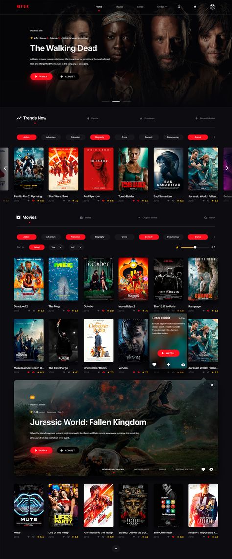 Netflix Redesign Concept Website Netflix Redesign, Netflix Website, Logos Retro, Movie App, News Web Design, Best Website Design, Movie Website, Modern Website Design, Design Cv