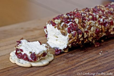 Holiday appetizer Cream Cheese Log, Cheese Logs, Christmas Main Dishes, Holiday Cheese, Cheese Log, Lactose Intolerance, Christmas Appetizers Party, Cranberry Cream Cheese, Cranberry Pistachio