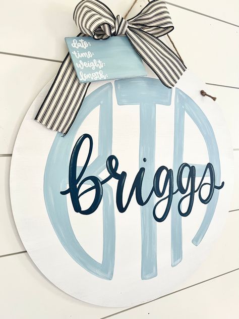 Boy Nursery Name Sign, Hospital Door Hanger Boy, Hospital Door Hanger Girl, Newborn Name Sign, Baby Door Signs, Hospital Door Signs, Baby Boy Wreath, Hospital Door Hanger, Hospital Signs