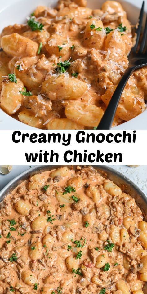 Creamy Tomato Gnocchi, Creamy Chicken Gnocchi, Foil Baked Chicken, Tomato Gnocchi, Chicken Pasta Dishes, Instant Pot Pasta Recipe, Chicken Gnocchi, Slow Cooker Pasta, Delicious Pasta