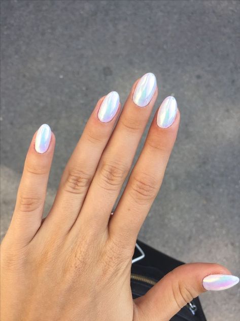 Irridescent Nails, White Chrome Nails, Summer Nails Colors Designs, Opal Nails, New Nail Designs, Her Nails, Mermaid Nails, Colorful Nail Designs, Holographic Nails