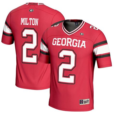 Rep your favorite Georgia Bulldogs player with this Kendall Milton NIL Player football jersey from GameDay Greats. This jersey features his name and number on the back so you can show off your Georgia Bulldogs pride to the fullest. It's made of lightweight polyester with sublimated team graphics, making this the perfect jersey for game day. Player Football, Georgia Bulldogs, Football Jersey, Football Jerseys, Game Day, Women Girl, Fun Sports, Bulldog, Georgia