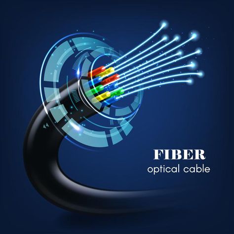 Cable or wire with glowing optical fiber... | Premium Vector #Freepik #vector #computer #network #digital #internet Advertising Campaign Design, Fiber Optic Internet, Line Png, Fiber Internet, Internet Logo, Networking Cables, Speaker Cables, 3d Vector, Fibre Optics