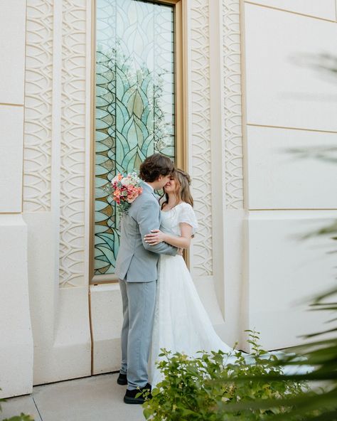 the decker’s 💛 • • bridal photos like these are exactly why I encourage my lds couples to book a separate bridal session apart from their wedding day! temple exits can be hectic, and typically there’s not a lot of room to take intentional time and focus on photos of just you & your love. bridals sessions are not only perfect for documenting your first look, but for taking the stress off of bridal photos on your actual day too 🫶🏻 it was so nice to walk around the temple ground with madison ... Payson Temple, Temple Lds, Temple Wedding, Wedding Theme Colors, Bridal Session, Bridal Photos, The Temple, Wedding Theme, Wedding Stuff