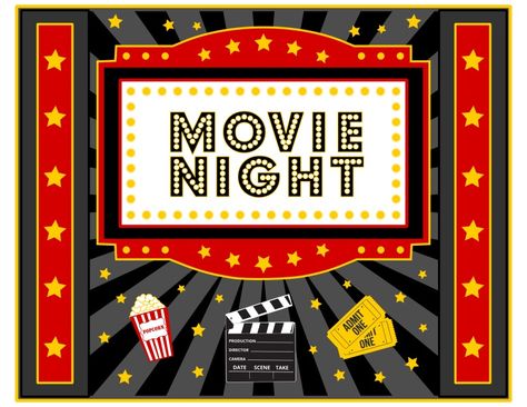 . Movie Night Party Decorations, Movie Night Poster, Movie Night Printables, Movie Night Flyer, Kino Box, Movie Night Invitations, Movie Night Birthday Party, Night Movie, Movie Themed Party