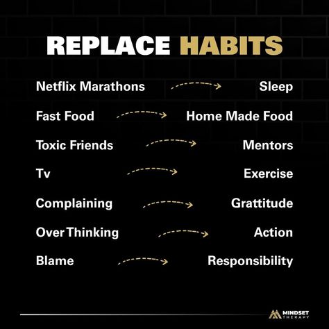 MINDSET THERAPY™ on Instagram: “Double Tap ♥️ and Tag SOMEONE who needs to SEE THIS! 👇 ------------------ Learn to replace those habits ☺️ ------------------ Like our…” Tv Workouts, Toxic Friends, How To Sleep Faster, Man Up Quotes, Power Of Positivity, Simple Life Hacks, Man Up, Mindset Coaching, Morning Motivation