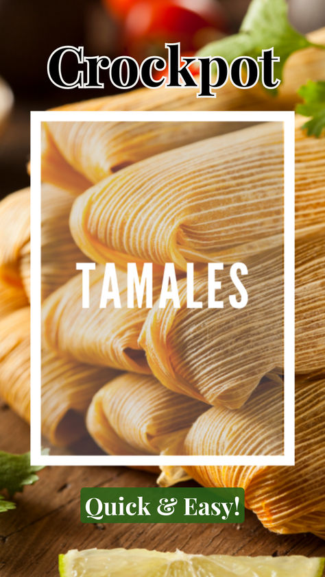 Our simple Tamales recipe from our Crockpot Latin Recipes ebook! Perfect for a dump-and-go crockpot meal, these delicious tamales bring traditional flavors with the convenience of slow cooking. Ideal for easy dinner recipes and healthy crockpot meals, this dish simplifies meal prep while delivering a satisfying and flavorful experience with minimal effort. Transform your weeknight dinners with this easy crockpot recipe and savor every bite! #crockpot #slowcooker #dinneridea #easyrecipe Crockpot Tamales Slow Cooker, Slow Cooker Tamales, Crock Pot Tamales, Instapot Tamales, Crockpot Tamales, Tamales In Crockpot, How To Cook Tamales, Easy Tamales Recipe, Healthy Crockpot Meals