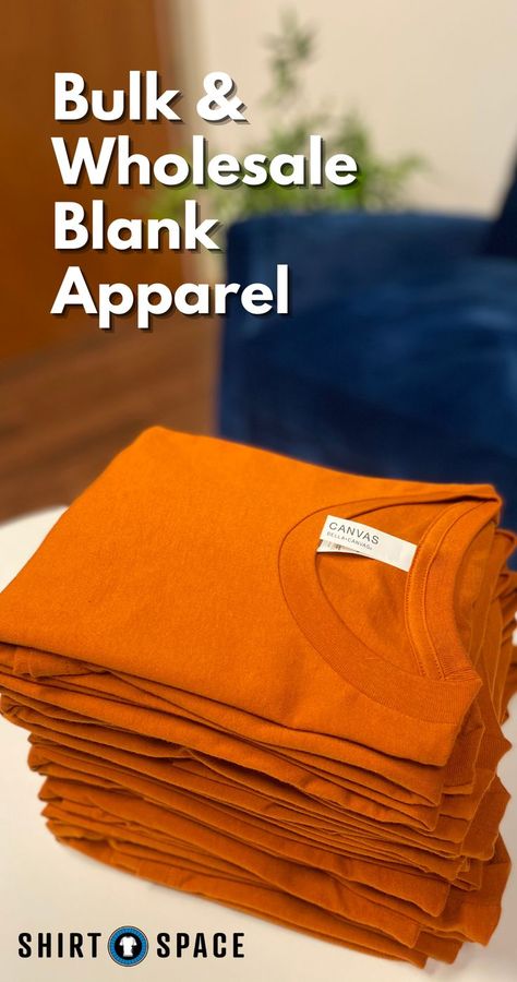 Folded and stacked Bella+Canvas shirts in the orange color, "Autumn". Wholesale Blank Shirts, Silk Screen Printing Diy, Tshirt Printing Business, Blank Hoodies, T Shirt Printer, Blank T Shirt, Wholesale T Shirts, Blank Apparel, Blank T Shirts