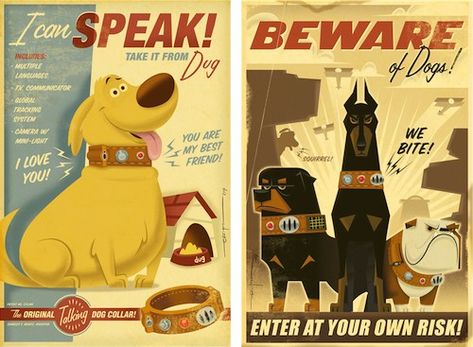 Dug The Dog, Interesting Posters, Disney Movie Up, Pixar Poster, Advertisement Poster, Animation Disney, Pixar Films, Retro Disney, Disney Up