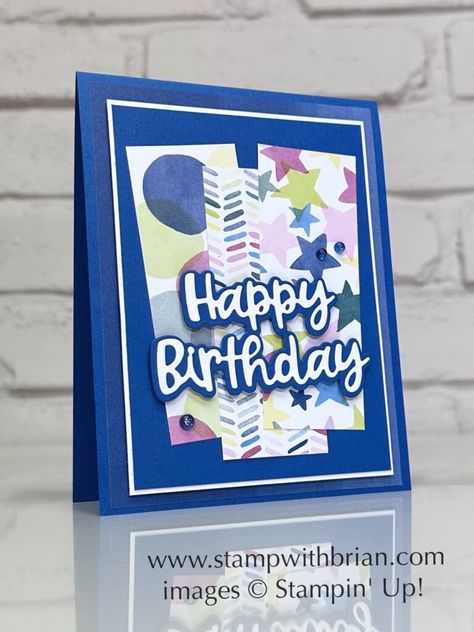 Wanted To Say Dies, Stampin Up Birthday Cards, King Birthday, Homemade Birthday Cards, Designer Series Paper, Card Sketches, Card Layout, Birthday Bash, Stamping Up