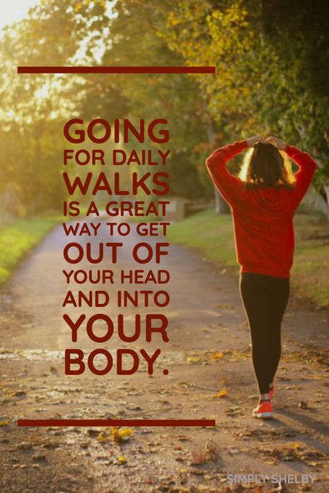 Going for daily walks is a great way to get out of your head and into your body.  Walking helps release endorphins, clears the mind and lightens moods.   #quotesonmood  #walking #personhealth #healhy #mentalhealth #personalgrowth #selflove #selfhelp Endorphins Quotes, Weight Watchers Motivation, Sarah Gilbert, Clearing Your Mind, Walking Quotes, Get Out Of Your Head, Fitness Quotes Women, Inspirational Good Morning Messages, Lifestyle Workout