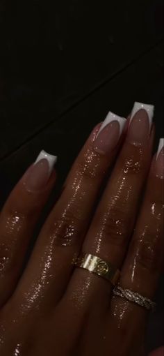 Gel Extension Nails French Tip, Deep French Nails Coffin, French Manicure Square Nails Long, Short Milky White Nails Acrylic Design, Short Milky White Acrylic Nails, Milky White Nails With French Tip, Milky White Nails French Tip, White Short French Tip Nails, Short Plain Acrylic Nails