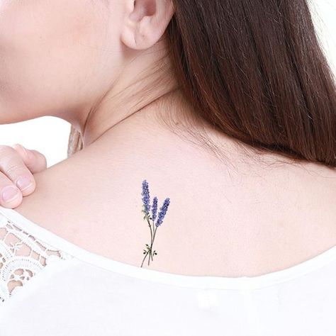 Collar Bone Tattoo Lavender, Collarbone Tattoo Lavender, Lavender Color Tattoo, Simplistic Lavender Tattoo, Sprig Of Lavender Tattoo Simple, Lavender Tattoo, Small Sunflower, Tattoo Desings, Sunflower Tattoo