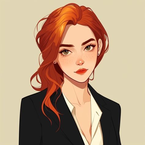 🎁🌟Charming Illustrations with Midjourney Prompts: Go to the Link in my Profile📌🔗 Character Art Short Hair, Female Character Art, Redhead Characters, Fake Fire, Woman With Red Hair, Anime Woman, Charming Illustration, Oc Art, Story Ideas Pictures