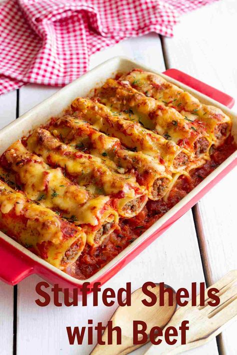 Stuffed Manicotti Shells Recipe, Meat Stuffed Manicotti, Meat Manicotti Recipe, Manicotti With Meat, Beef Manicotti, Meat Manicotti, Ground Beef And Vegetables, Nutritious Vegetables, Stuffed Manicotti