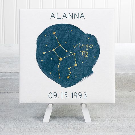 Virgo Canvas Painting, Virgo Painting Ideas On Canvas, Virgo Painting Canvases, Small Canvas Prints, Virgo Constellation, Personalized Canvas Print, Canvas Drawings, Painting Canvases, Personalised Canvas