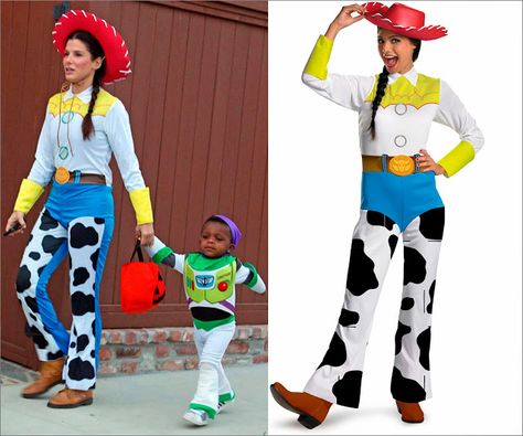 Sandra Bullock disfraz Jessie Toy Story y, disfraz Jessie Toy Story Fantasias Toy Story, Disfraz Toy Story, Cowgirl Halloween Costumes, Jessie And Buzz, Cowgirl Halloween, Toy Story Costumes, Diy Kostüm, Celebrity Halloween Costumes, Lauren Graham