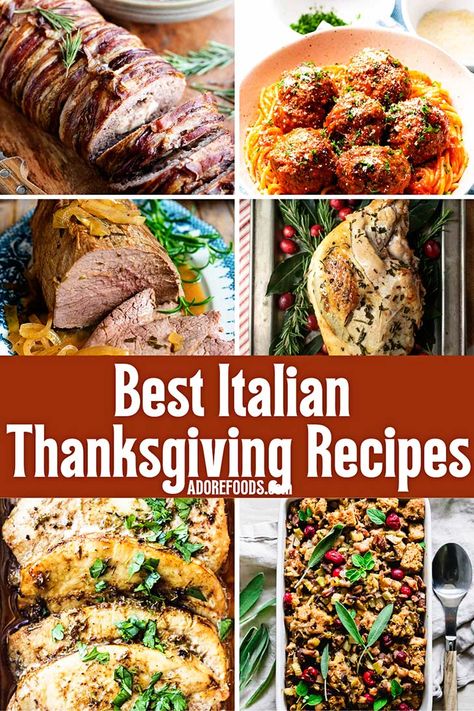 Best Italian Thanksgiving Recipes in 2022 Italian Thanksgiving Dinner, Italian Thanksgiving Recipes, Thanksgiving Main Dishes, Italian Thanksgiving, Thanksgiving Mains, Thanksgiving Stuffing Recipes, Italian Meatballs Recipe, Thanksgiving Dinner Recipes, Turkey Breast Recipe