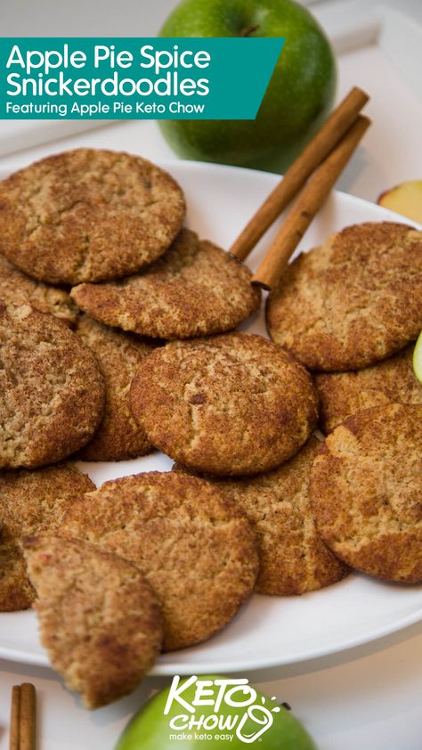 Keto Apple Cookies, Keto Chow Recipe, Cookie Apple Pie, Keto Apple Recipes, Apple Cinnamon Cookies, Keto Chow, Almond Butter Brownies, Apple Pie Cookies, Keto Kitchen