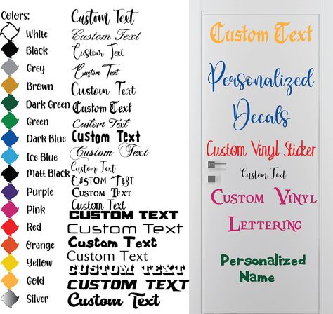 PRICES MAY VARY. Simply click the 'Customize Now' button on the right of the listing page. Type in your text, select a color, choose a font, and you will see a preview of you Vinyl Stickers With No Background. Your decals will be made with premium quality diecut vinyl. Unlike paper stickers, your decals will be fully weatherproof, durable, and they will have no background. They work well on any hard smooth surface including glass, metal, walls, and more! Bulk Discounts To Save You Money. Just co Vinyl Lettering Ideas, 1970s Fonts, Cricket Maker, Alphabet Decor, Lettering Styles Alphabet, Dragon Coloring, Creating A Bullet Journal, Youtube Business, Jet Skis